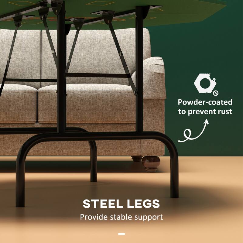 Soozier Poker Table Foldable 47" Octagon Blackjack Casino Texas Holdem